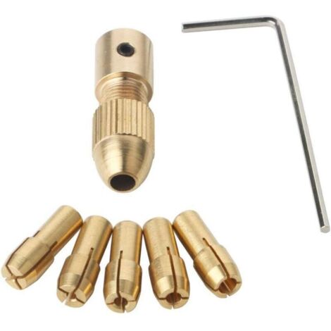 Mandrin de perceuse électrique 3,17 mm – Lot de 7 pinces à embouts avec clé Allen, compatibles forets 0,5–3 mm (1/4)