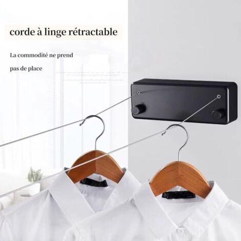 Étendoir rétractable extérieur 4,2 m – corde à linge réglable pour hôtel, salle de bain ou intérieur, poteau robuste et facile à installer (1/3)