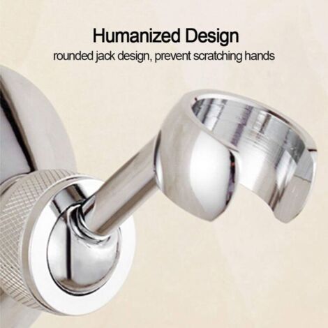 Support mural pour douchette orientable 360° en acier inoxydable – fixation murale réglable pour pommeau de douche (1/3)