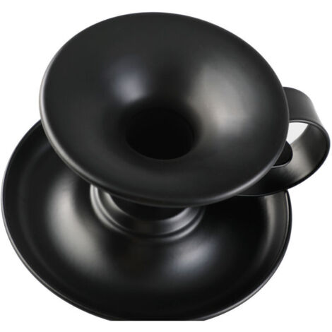 Bougeoirs coniques en fer noir rétro – Lot de 2 supports à bougies pour décoration intérieure, Halloween et Noël (1/3)