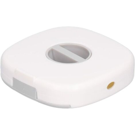 Boîte de rangement pour câbles – Enrouleur portable polyvalent en plastique blanc, compact et pratique pour chargeurs, câbles USB et accessoires (1/4)