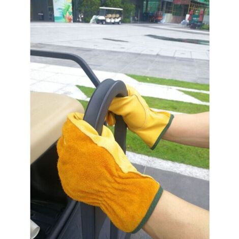 Gants de travail en cuir de vache – 1 paire, courts et résistants à l’usure, idéaux pour chantier et extérieur (1/2)