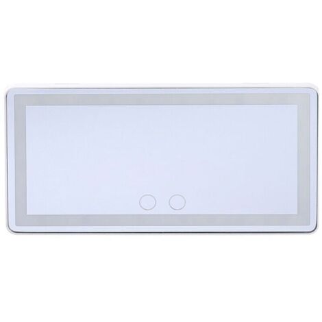 Miroir cosmétique voiture rechargeable avec LED réglable 3 couleurs – ABS, verre et élastique – noir (1/4)