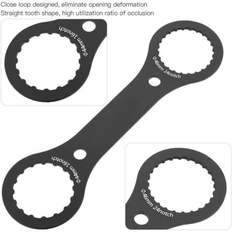 Clé de démontage de pédalier en alliage d’aluminium – Outil professionnel pour vélo, 15 cm, finition anodisée noire (1/3)