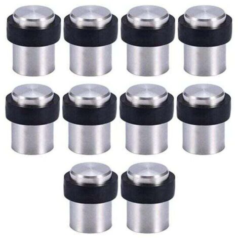 Buttoirs de porte au sol en acier inoxydable – Lot de 10, diamètre 4,5 cm, arrêt robuste et discret pour portes intérieures (1/4)