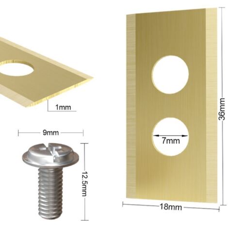 Lames de rasoir de rechange en acier inoxydable doré – 36 × 18 mm, épaisseur 1 mm, double trou, lot de 30 pièces (1/3)