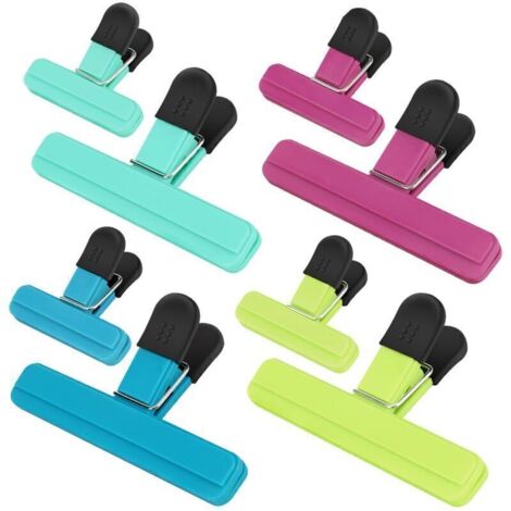 Clips pour sacs alimentaires Beutelclips – Lot de 8, ouverture large et poignées sécurisées, plastique durable (1/4)