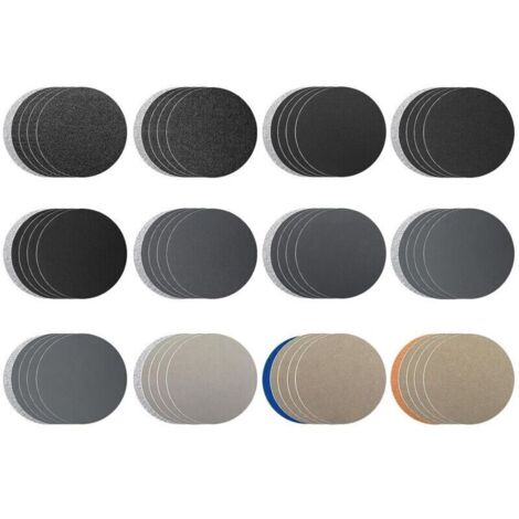Disques abrasifs ronds 75 mm – Lot de 60 pièces avec grains 60 à 10000 – Pour métal, bois, verre et polissage automatique