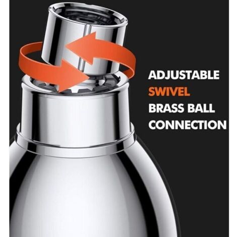 Pommeau de douche haute pression 7,6 cm – 2,5 GPM – rotule en laiton réglable – effet bulles d’air (1/3)