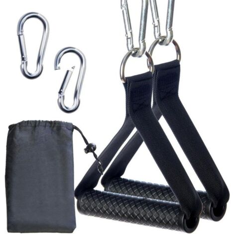Poignées de poulie polyvalentes pour home-training – Lot de 4 poignées ergonomiques en EVA et acier, compatibles avec systèmes de poulie domestiques (1/4)