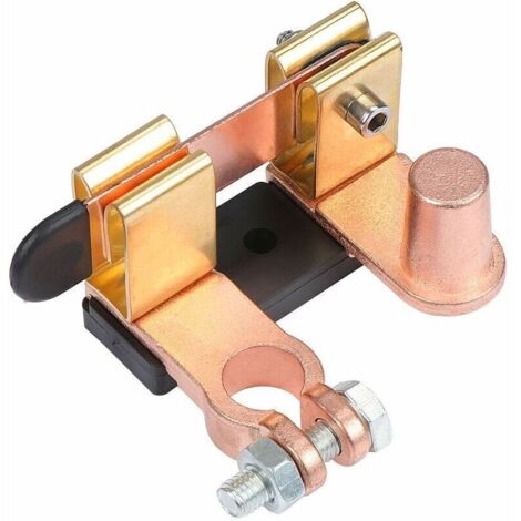 Disjoncteur de batterie automobile en laiton – coupe-batterie négatif 12 V / 24 V pour véhicules, robuste et sécurisé (1/4)