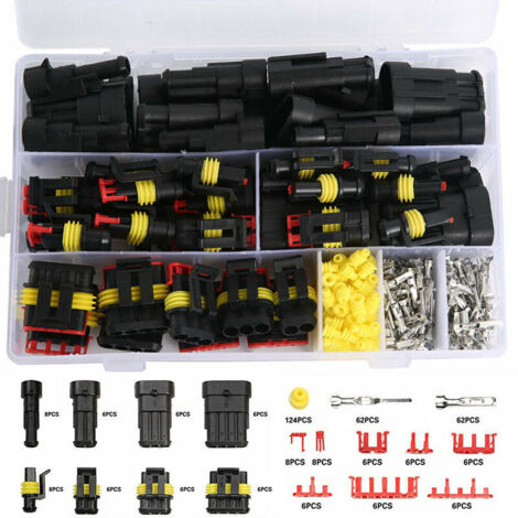 Kit de connecteurs étanches pour véhicule – 352 pièces, borniers 1 à 4 broches, imperméables IP67, pour moto, scooter et voiture (1/3)