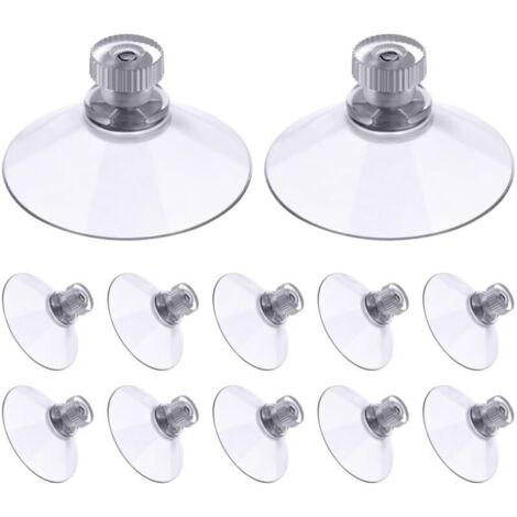 Ventouses transparentes 41 mm avec filetage et écrous moletés – Lot de 30 pour voiture, camping, vitre et pare-soleil