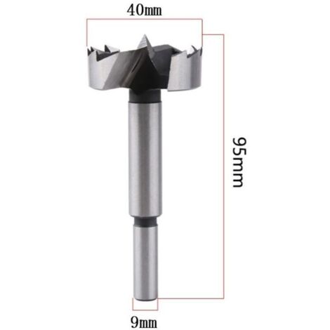 Foret à bois 40 mm – Embout de perçage rond, longueur 95 mm, diamètre 40 mm – Lot de 1 (1/3)