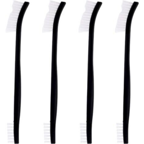 Brosses de nettoyage multifonctions en nylon, double extrémité – Lot de 4 pour fentes, bijoux, vélo, voiture et pommeau de douche (1/4)