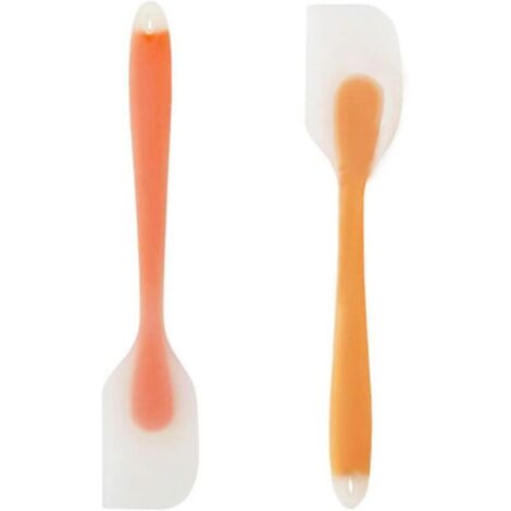 Spatule de pâtisserie en silicone résistant à la chaleur – Lot de 2 spatules antiadhésives pour mélanger, beurrer et racler (1/4)