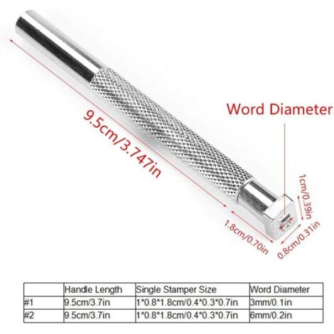 Poinçons pour cuir – Lot de 36 embouts en acier allié (3 mm), lettres et chiffres, outil de marquage artisanal (1/3)