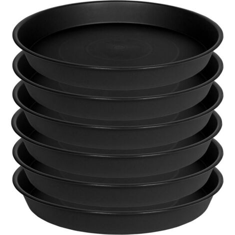 Soucoupes pour plantes – Lot de 6 plateaux collecteurs en plastique résistant, diamètre 12 cm, idéaux intérieur/extérieur (1/4)