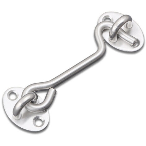 Crochets de cabine en acier inoxydable – Lot de 4, argent, pour volet, jardin, garage et fenêtre, fixation robuste (1/4)