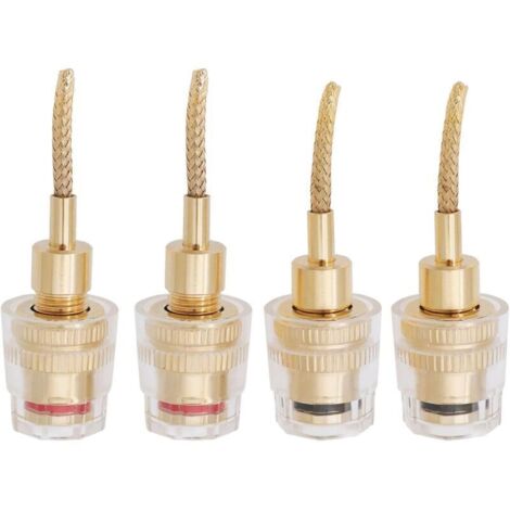 Adaptateurs audio banane femelle 2 mm vers 4 mm plaqués or – Lot de 4 pour câbles haute fidélité (1/4)