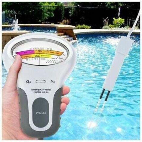 Testeur électronique pour piscine – pH et chlore, câble 13 cm, précision élevée, étanche, affichage LCD clair (1/4)