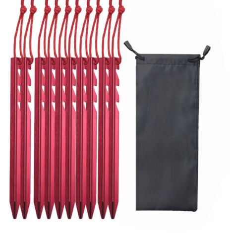 Piquets de tente en aluminium – 12 pièces, 18 cm, fixation robuste pour camping et randonnée (1/4)