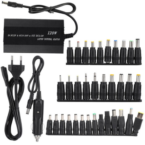 Adaptateur Secteur Universel 90 W pour Ordinateur Portable – 34 Embouts CC, 110–240 V, Prise UE, Usage Maison & Voiture (1/4)