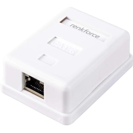 Adaptateur réseau mural CAT6 blanc 1 port – Modèle A473092, montage en saillie facile et fiable pour câblage haut débit (1/4)