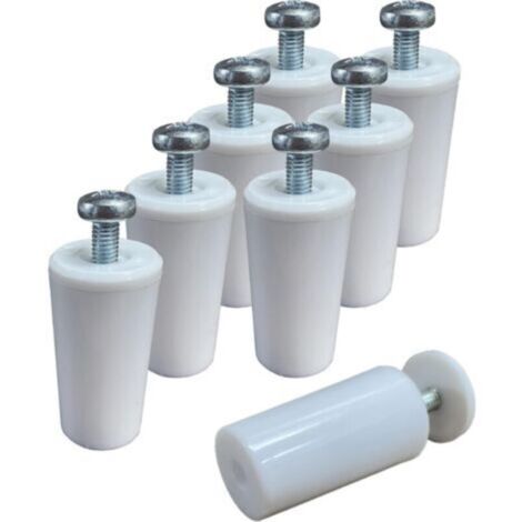 Butées pour volets roulants en PVC blanc, 40 mm – Lot de 8 avec vis et rondelles incluses (1/4)