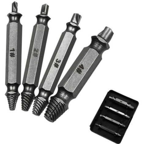 Extracteur de vis cassées + disques biconiques – Lot complet d’outils manuels en acier trempé, 12 pièces (1/4)