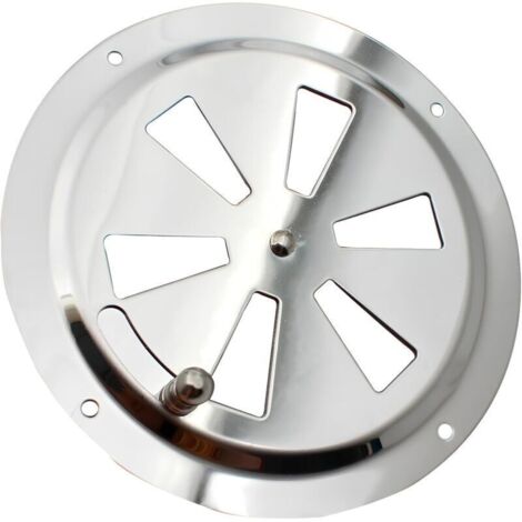 Grille de ventilation ronde en acier inoxydable 125 mm – réglable pour entrée et sortie d’air (1/4)