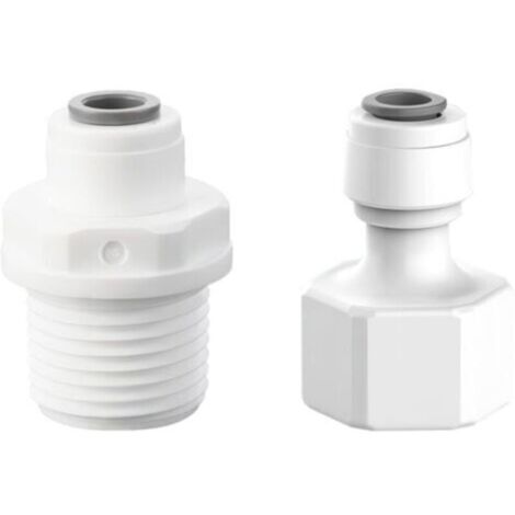 Raccord rapide pour filtre à eau – Lot de 2 pièces, raccord 1/4″ à 1/2″ compatible systèmes de filtration domestique (1/4)