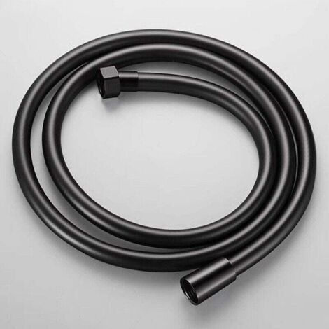 Tuyau de douche flexible en PVC noir 1,5 m – pour pomme de douche à main, résistant et étanche (1/4)