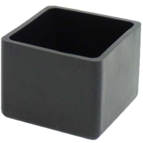 Embouts de protection carrés en caoutchouc noir – Lot de 4 pièces, 40 mm, pour pieds de chaises, tables et meubles (1/4)