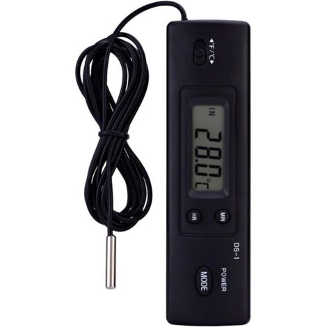 Thermomètre numérique LCD avec capteur de température et d’humidité, sonde câblée, affichage clair, précision élevée (1/4)