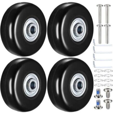 Roulettes de valise de remplacement – Lot de 4 roues caoutchouc 50 x 18 mm pour bagages et chariots (1/4)