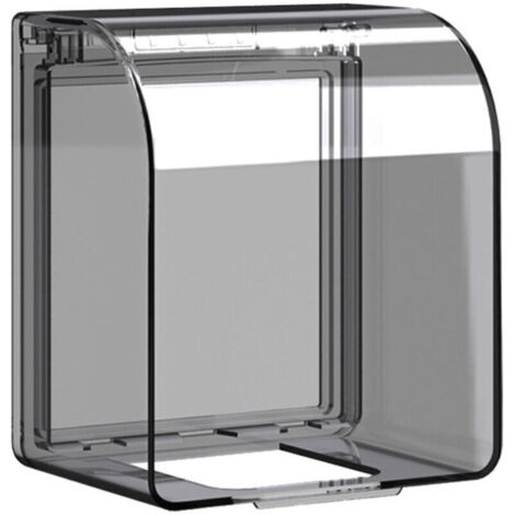 Boîtier étanche pour prise électrique norme 86 – 12,2 × 10,8 × 7,3 cm – Couvercle IP54 en polycarbonate résistant (1/4)