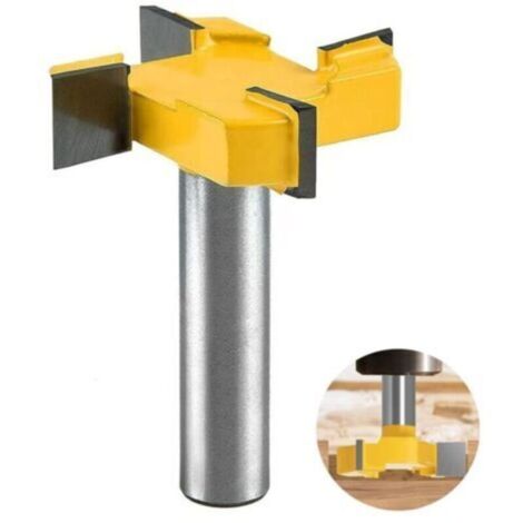 Fraise à raboter bois T-forme – 12 mm, pour défonceuse, affleurement et plaquage, lame carbure haute précision