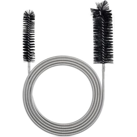 Brosse de nettoyage flexible pour tuyaux d’alimentation et évacuation – 1 pièce, noir, longueur adaptable, poils résistants (1/4)