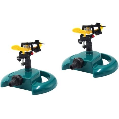 Arroseur rotatif automatique pour pelouse – Lot de 2 pièces en plastique résistant, dimensions 5,9 x 5,9 x 5,9 cm (1/4)