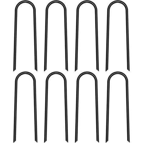 Piquets en forme de U pour trampoline – Lot de 8 piquets anti-vent en acier galvanisé, résistants et stables pour sol dur ou mou (1/4)