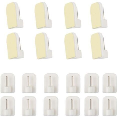 Crochets pour Rideaux Autocollants Sans Perçage – Lot de 20 Pièces, Facile à Installer sur Tringle, Idéal pour Décoration Intérieure (1/4)