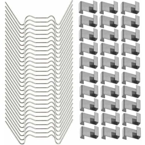 Clips de vitrage serre acier inoxydable – Type Z & W – 100 pièces, résistants aux tempêtes, fixation robuste pour serres (1/4)
