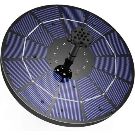 Fontaine solaire flottante 3,5 W pour bassin extérieur – Pompe solaire avec batterie intégrée et 6 buses réglables (1/4)