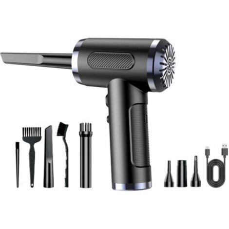 Soufflette pneumatique sans fil – 3 vitesses, 50 000 tr/min, batterie 6000 mAh, pour PC, clavier, voiture et canapé (1/4)