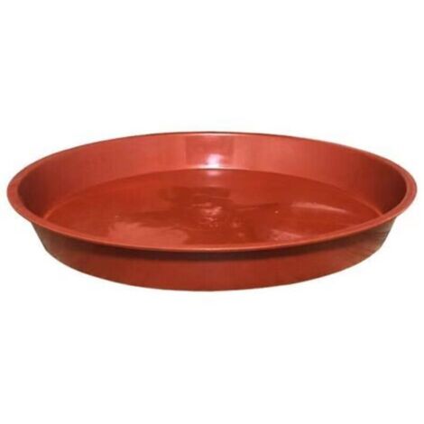 Soucoupes pour plantes – Lot de 10 plateaux anti-fuites en plastique résistant, 23 cm, rouge – Idéal intérieur/extérieur/jardin (1/4)