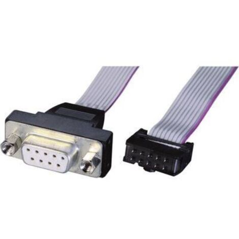 Câble de raccordement SUB-D 9 pôles femelle vers barrette 10 pôles femelle – 0,26 m, gris – A880032 (1/2)