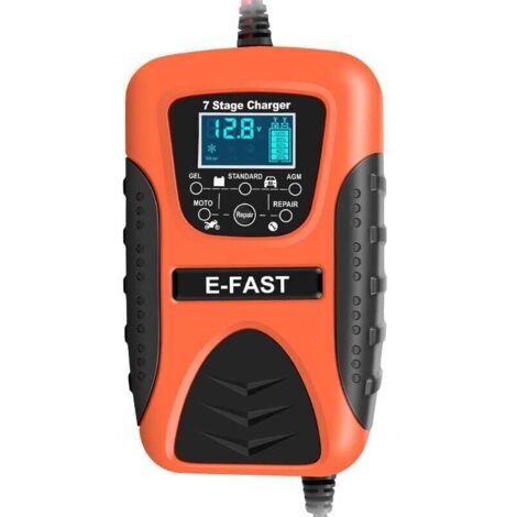Desulfateur et chargeur de batterie 12 V pour voiture, bateau, tondeuse et moto – 7 étapes intelligentes, compatible plomb-acide (1/4)