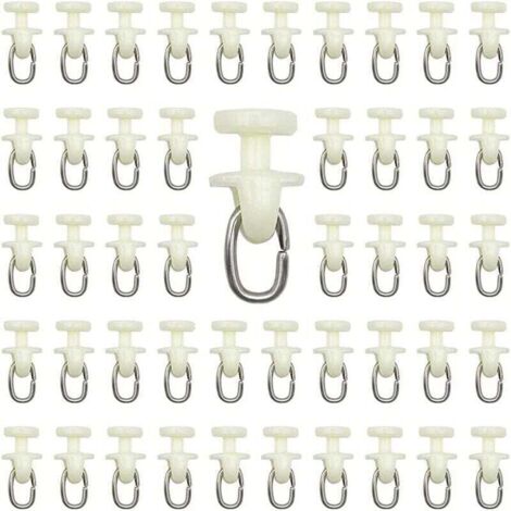 Rouleaux pour rail de rideau intérieur – Lot de 100 pièces en plastique résistant, glissière silencieuse et facile à installer (1/4)