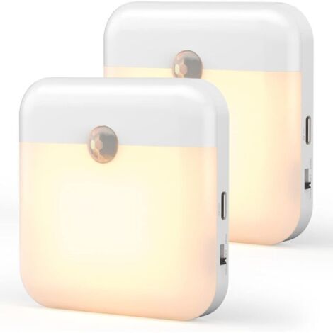 Veilleuse LED Automatique avec Détecteur de Mouvement – Lot de 2, Fixation Magnétique, Blanc, Intérieur (1/4)